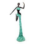 Bronze Issouf danseuse 50 cm turquoise n°1 Bronzes d'Afrique