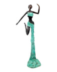 Bronze Issouf danseuse 50 cm turquoise n°1 Bronzes d'Afrique