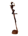 Bronze Issouf danseuse 50 cm marron n°2 Bronzes d'Afrique