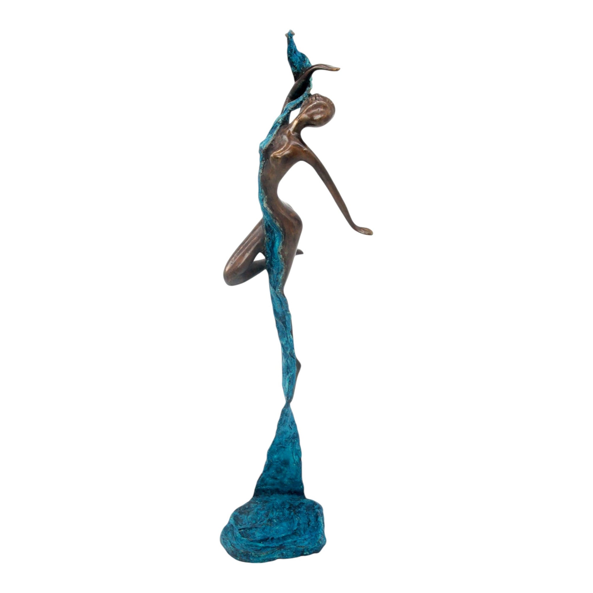 Bronze Issouf danseuse 50 cm bleu n°1 Bronzes d'Afrique