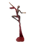 Bronze Issouf danseuse 50 cm rouge n°1 Bronzes d'Afrique