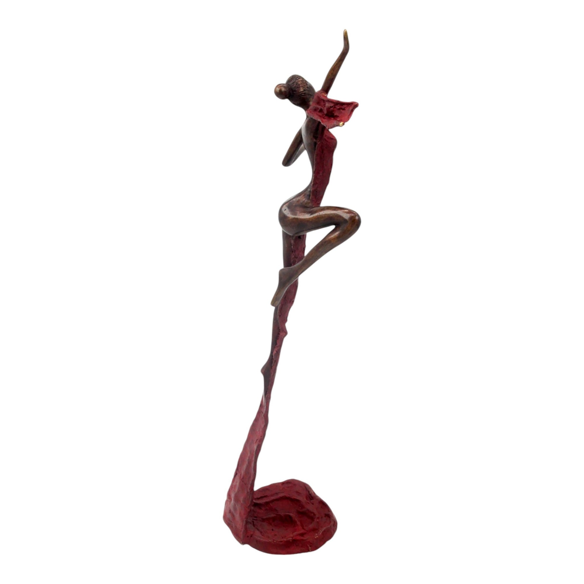 Bronze Issouf danseuse 50 cm rouge n°1 Bronzes d'Afrique