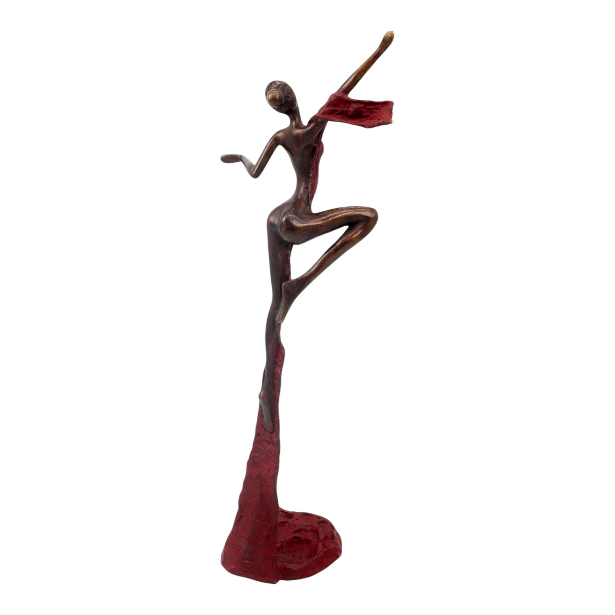 Bronze Issouf danseuse 50 cm rouge n°1 Bronzes d'Afrique