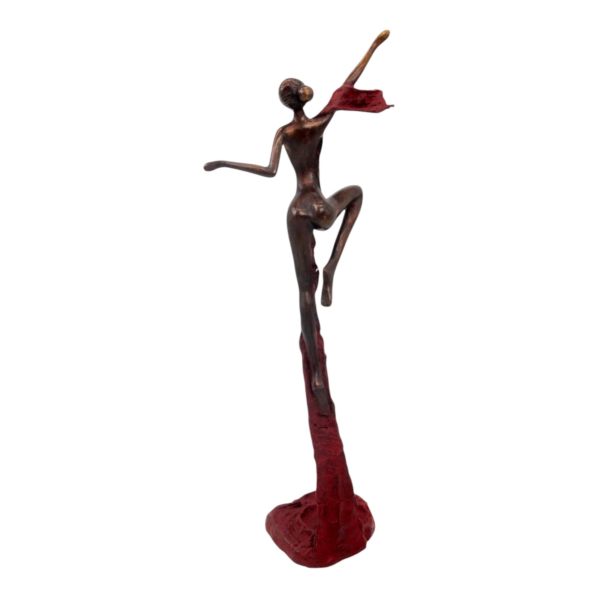 Bronze Issouf danseuse 50 cm rouge n°1 Bronzes d'Afrique