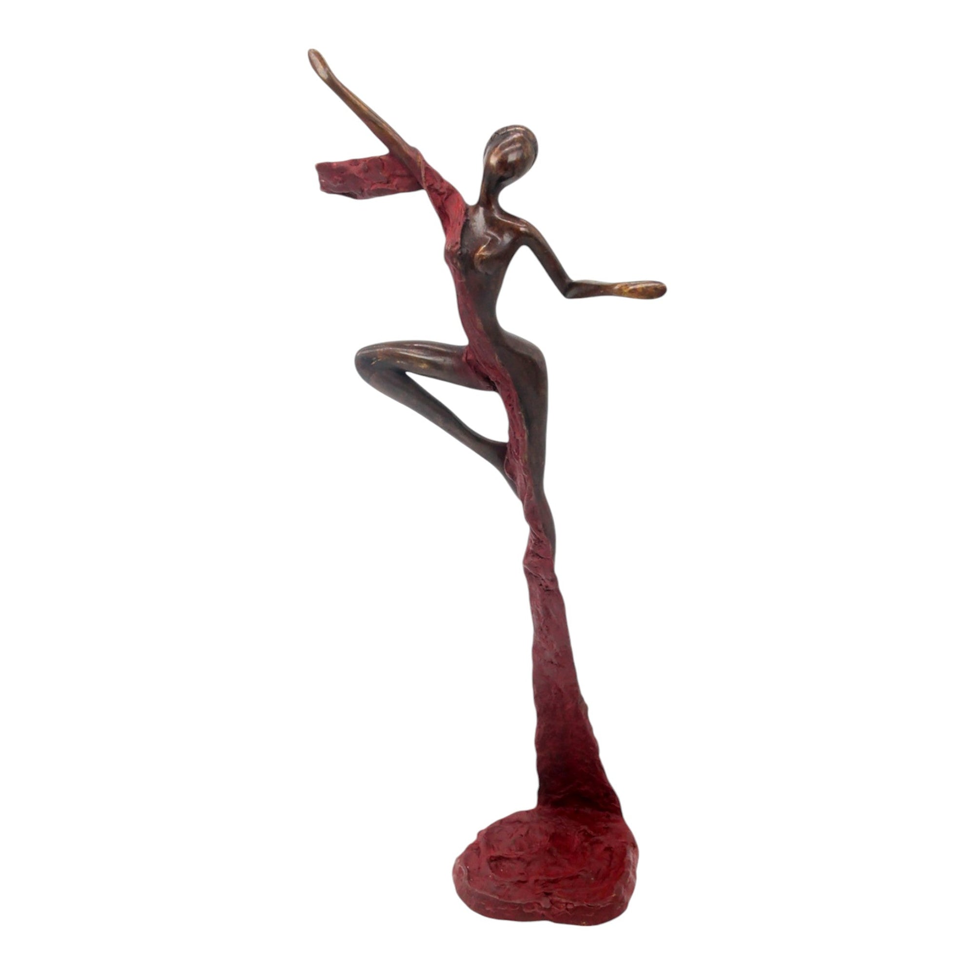 Bronze Issouf danseuse 50 cm rouge n°1 Bronzes d'Afrique