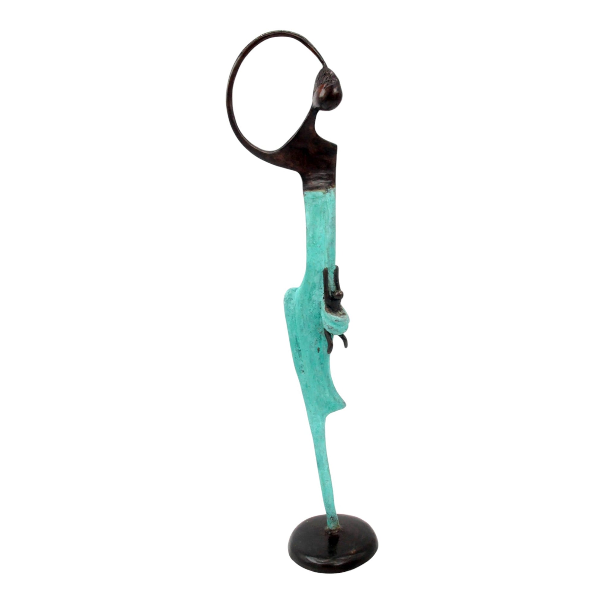Bronze d'Abdoulaye 55cm turquoise n°1 Bronzes d'Afrique