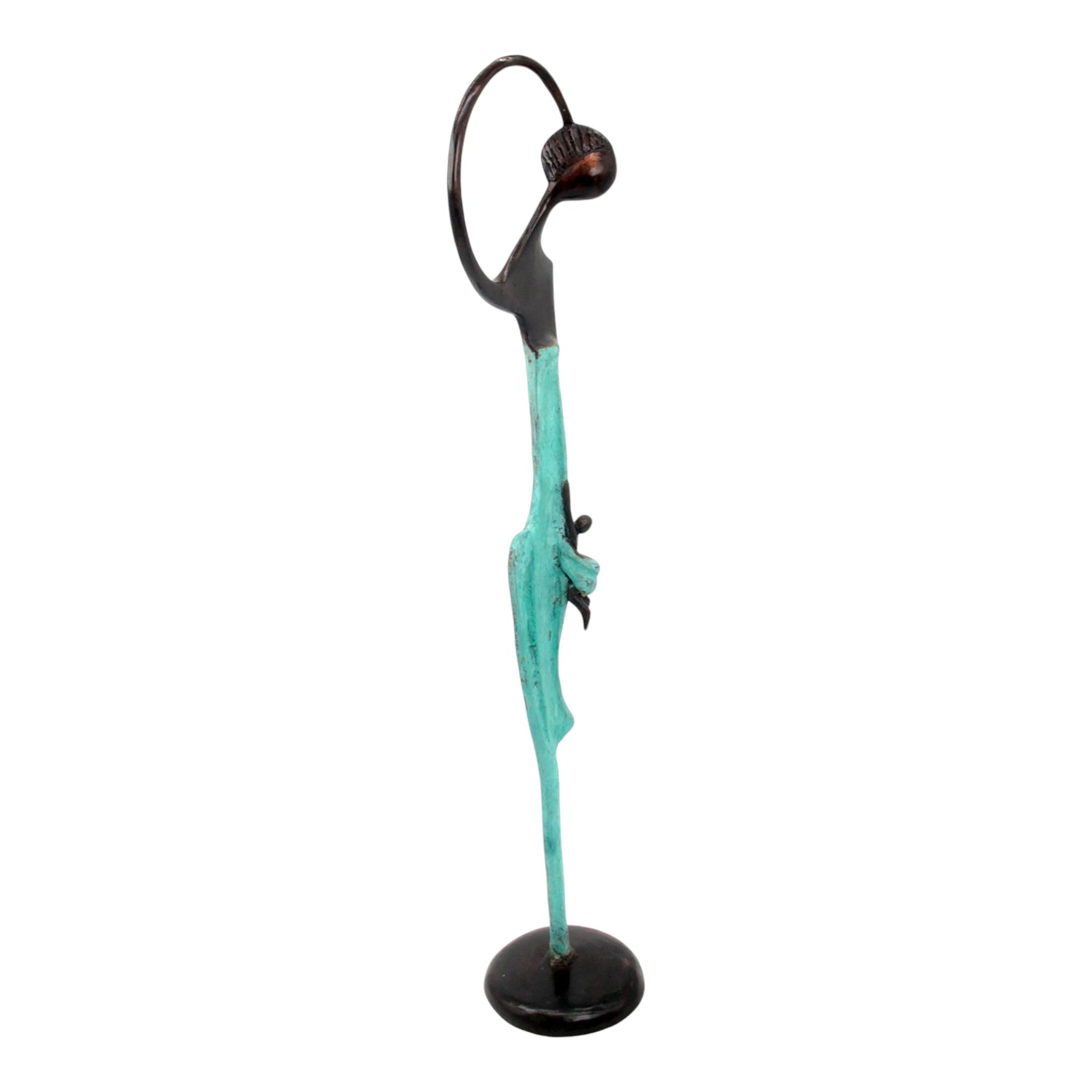 Bronze d'Abdoulaye 55cm turquoise n°1 Bronzes d'Afrique