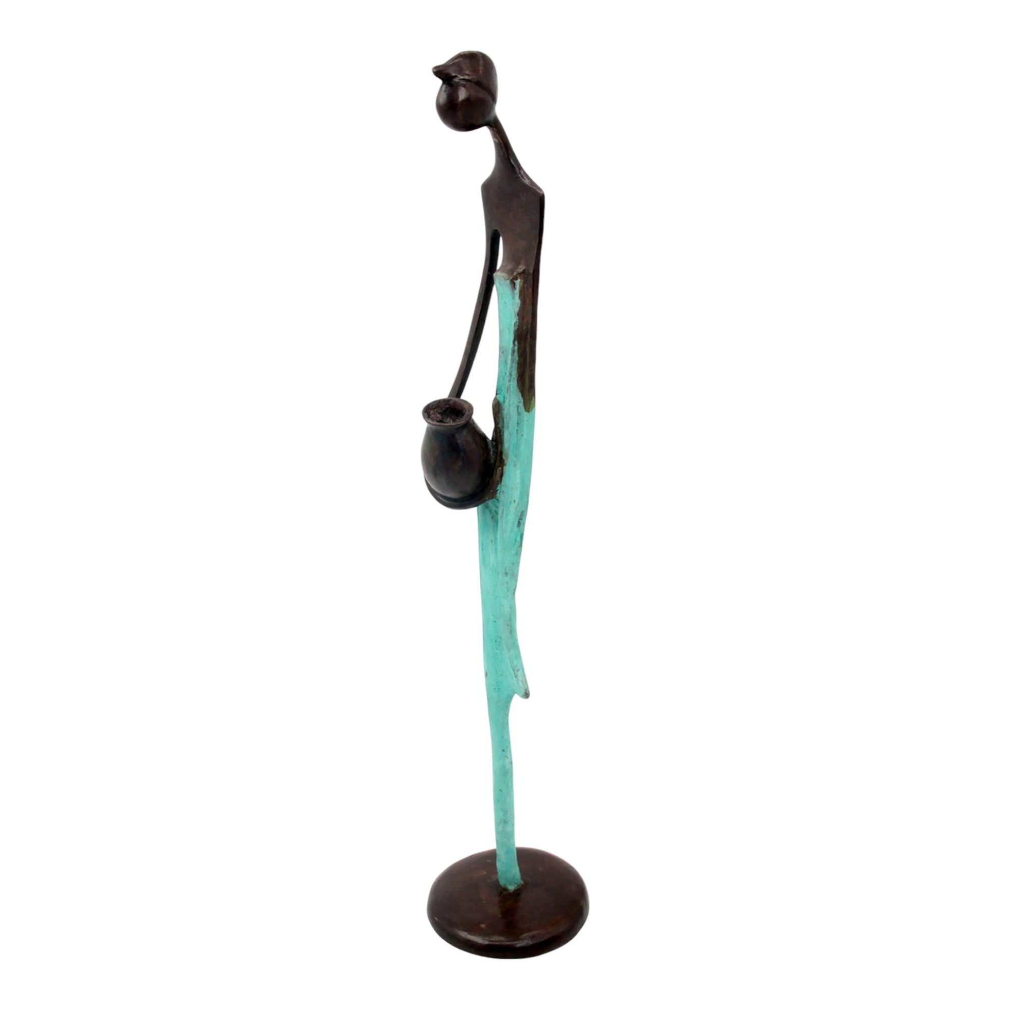 Bronze d'Abdoulaye 55cm turquoise n°2 Bronzes d'Afrique