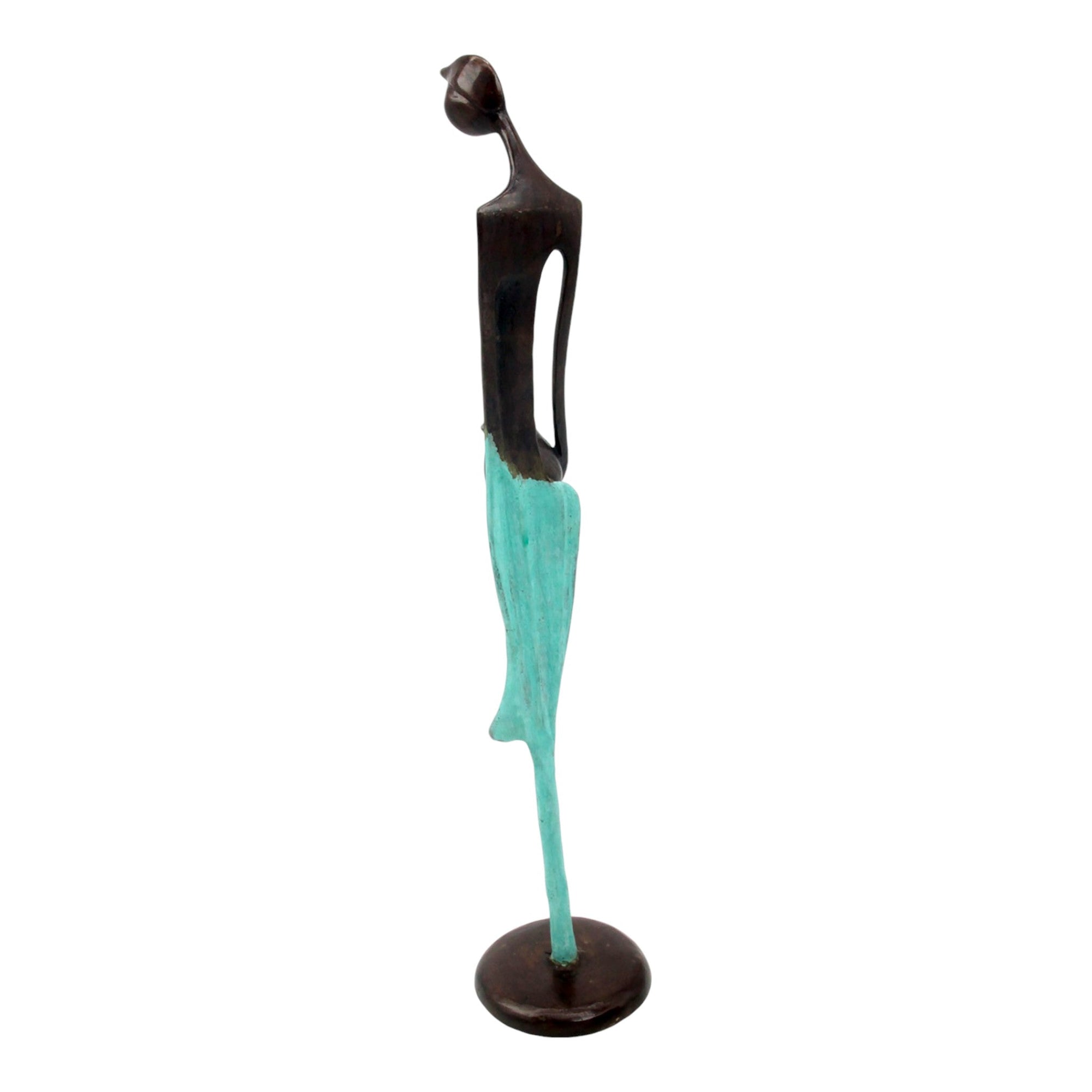 Bronze d'Abdoulaye 55cm turquoise n°2 Bronzes d'Afrique