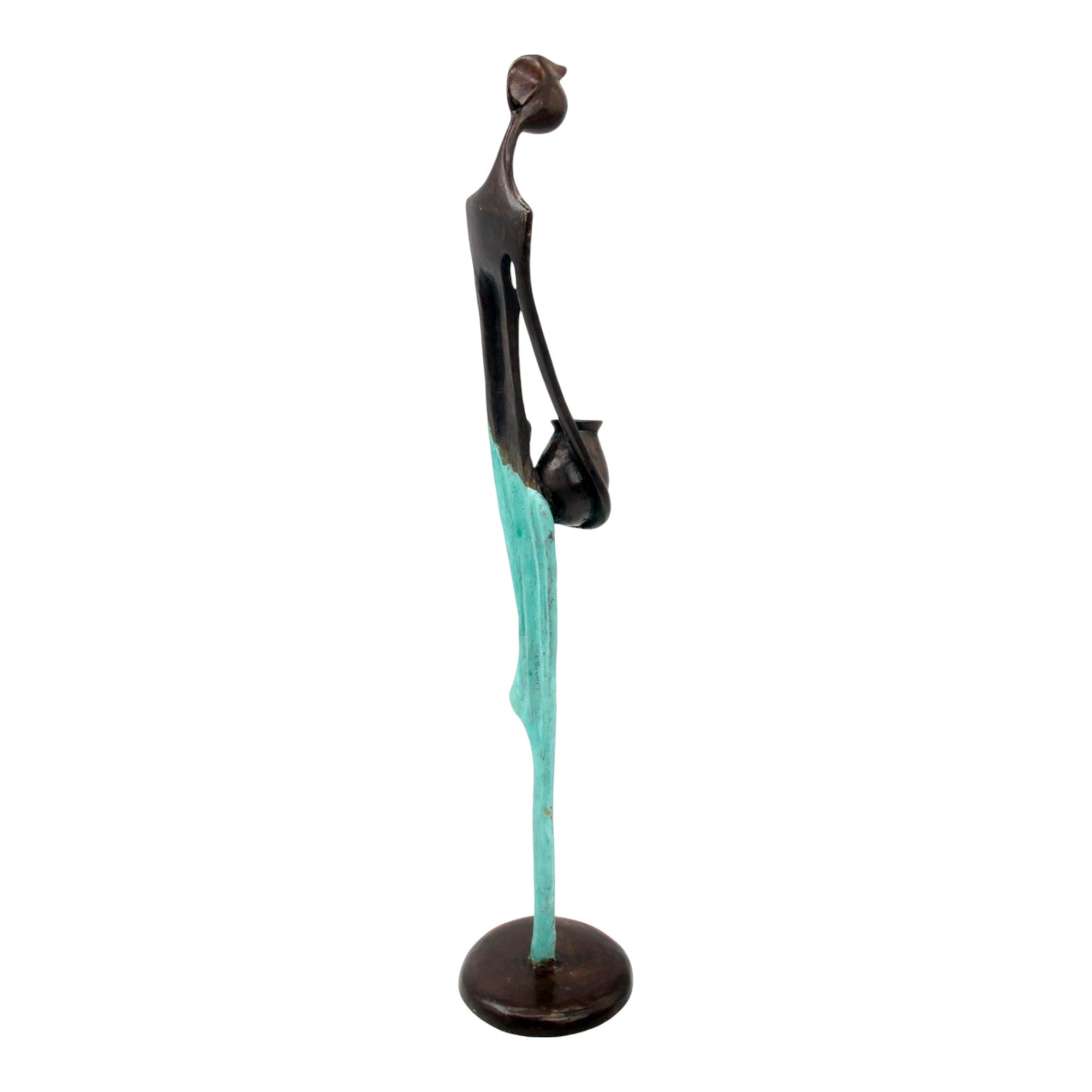 Bronze d'Abdoulaye 55cm turquoise n°2 Bronzes d'Afrique