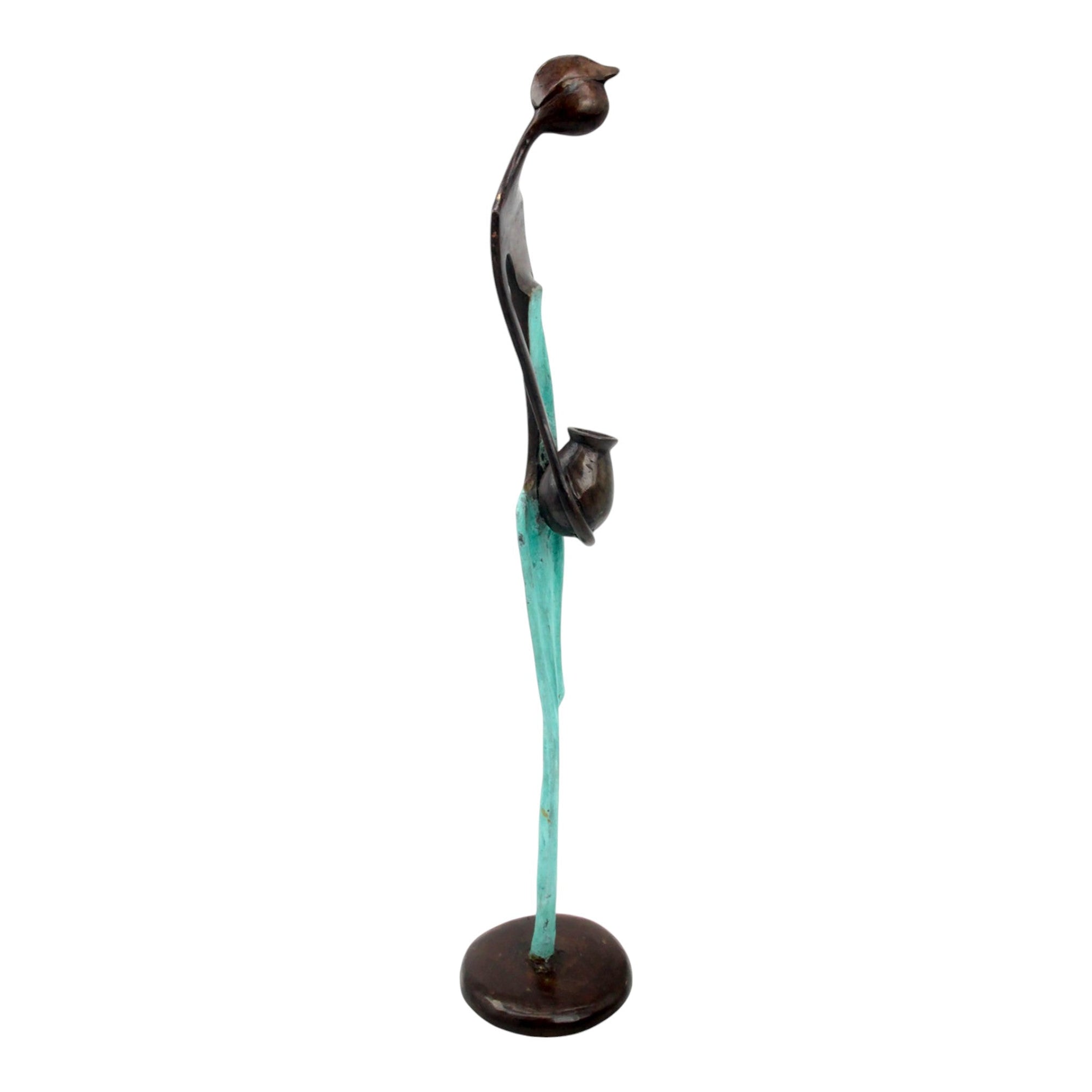 Bronze d'Abdoulaye 55cm turquoise n°2 Bronzes d'Afrique