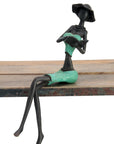 Bronze Dermé assis 30 cm vert n°1 Bronzes d'Afrique