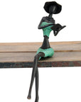 Bronze Dermé assis 30 cm vert n°1 Bronzes d'Afrique