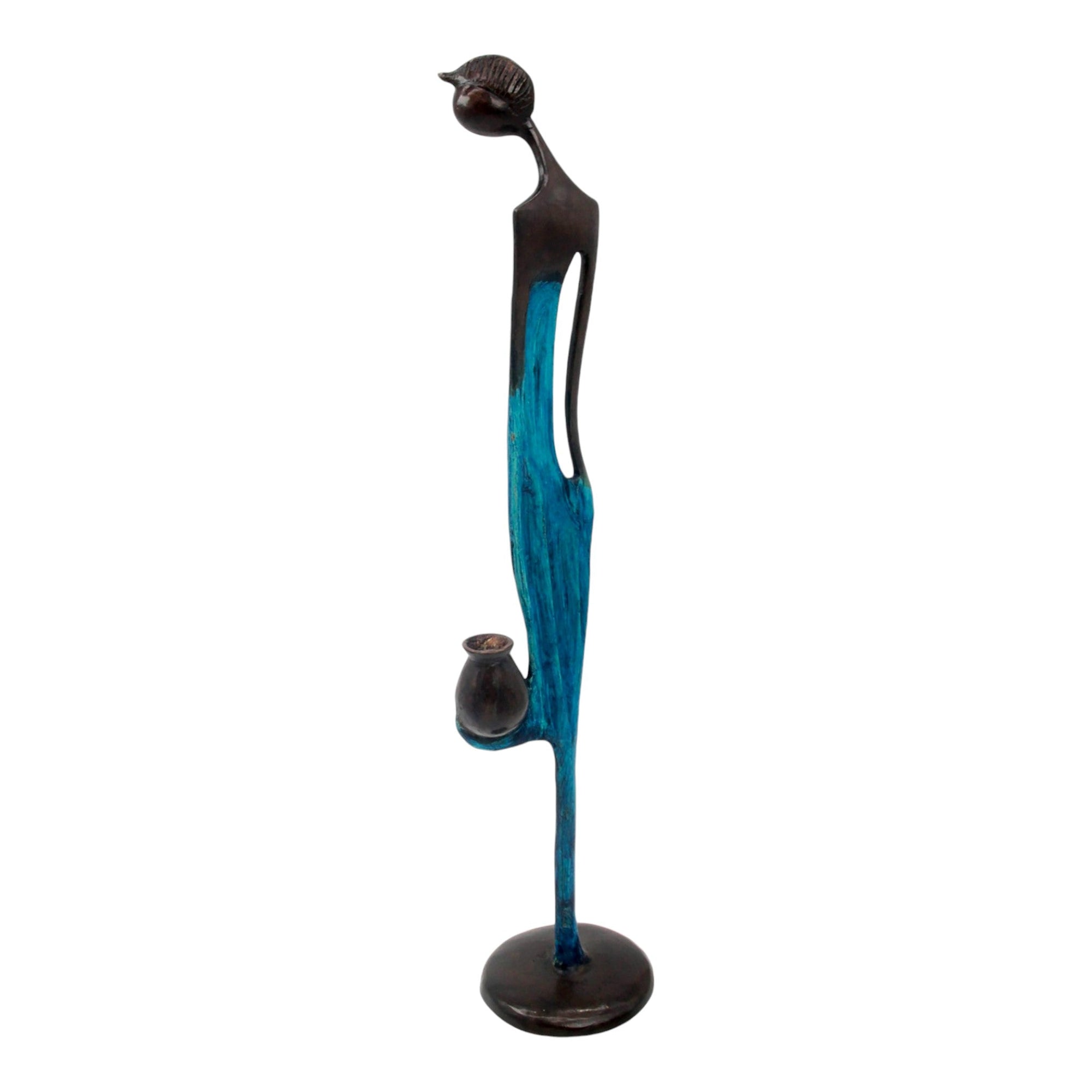 Bronze d'Abdoulaye 55cm bleu n°3 Bronzes d'Afrique