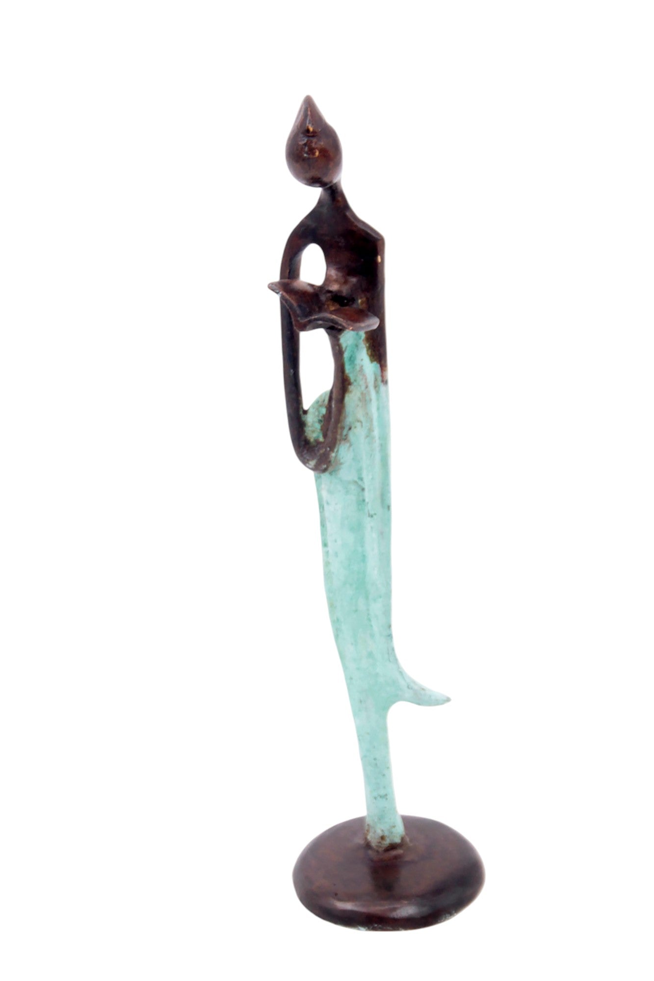 Bronze d'Abdoulaye 25cm turquoise n°3 Bronzes d'Afrique