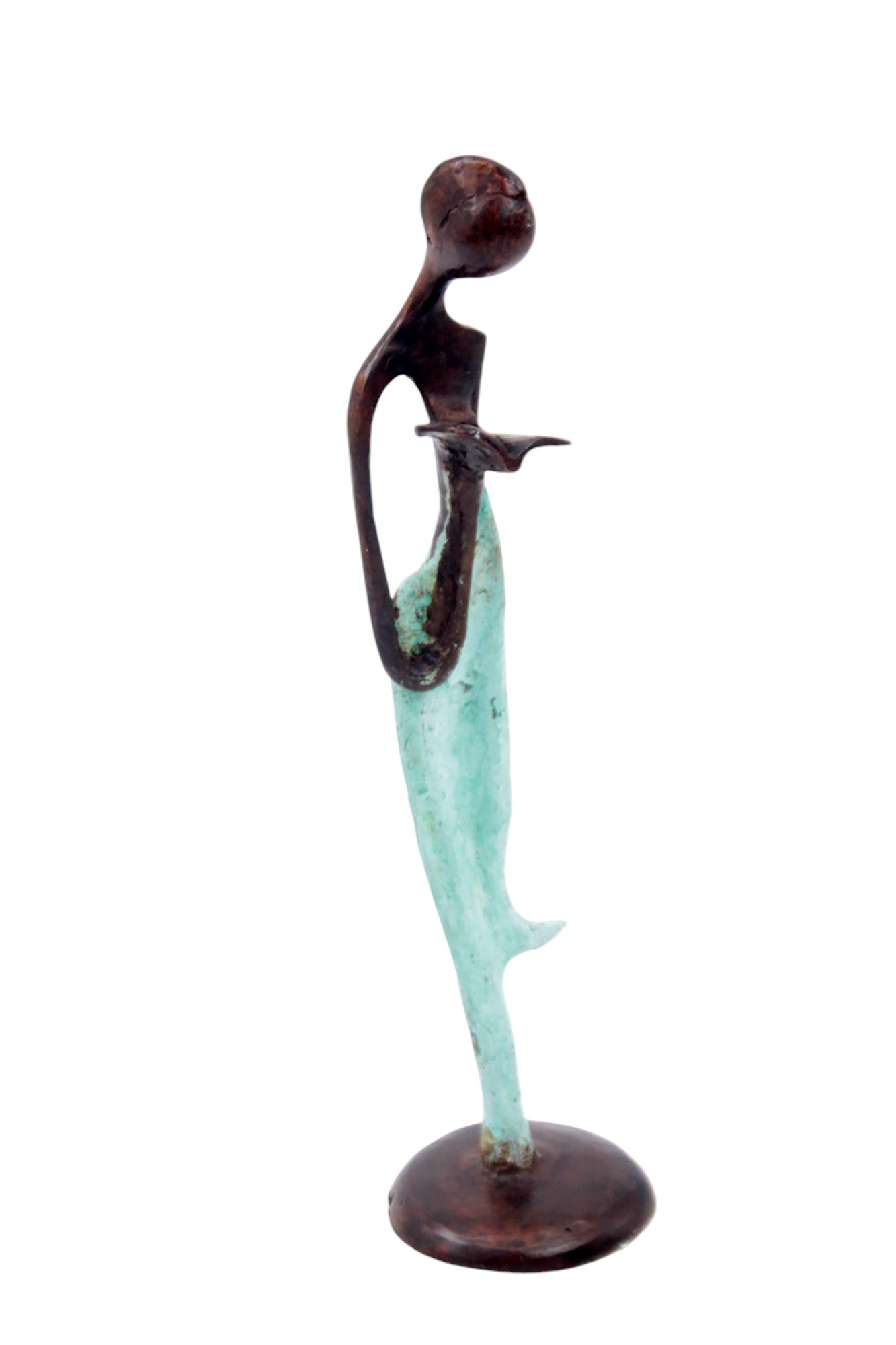 Bronze d'Abdoulaye 25cm turquoise n°3 Bronzes d'Afrique