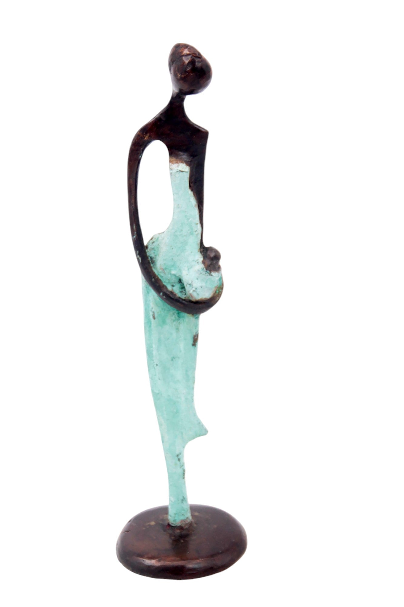 Bronze d'Abdoulaye 25cm turquoise n°4 Bronzes d'Afrique