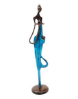 Bronze d'Abdoulaye 35cm bleu n°4 Bronzes d'Afrique
