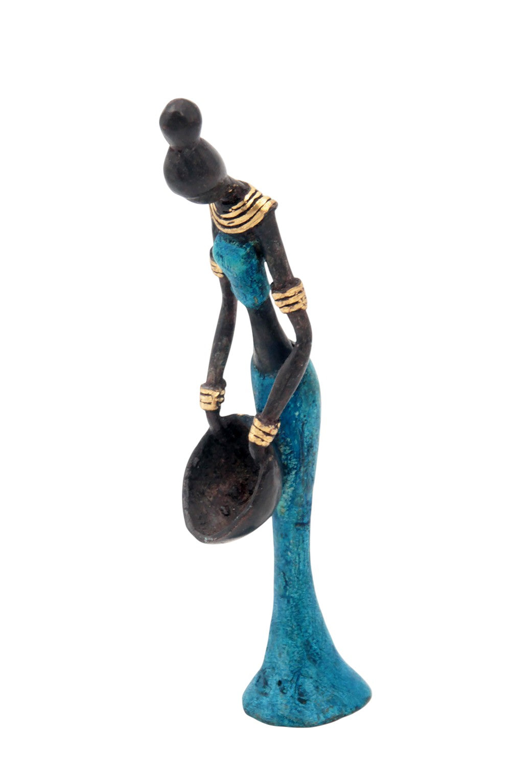 Bronze Mohamadi Dermé 20 cm bleu n°1 Bronzes d'Afrique