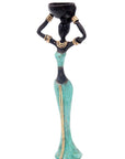 Bronze Mohamadi Dermé 20 cm turquoise n°5 Bronzes d'Afrique