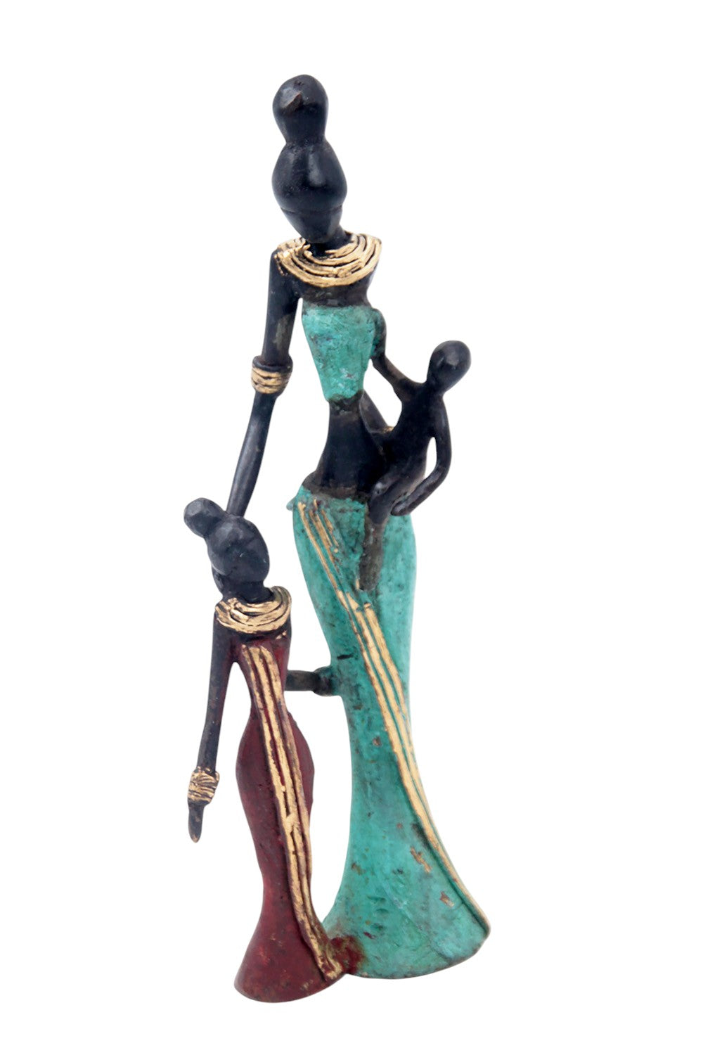 Bronze Mohamadi Dermé 20 cm turquoise n°11 Bronzes d'Afrique