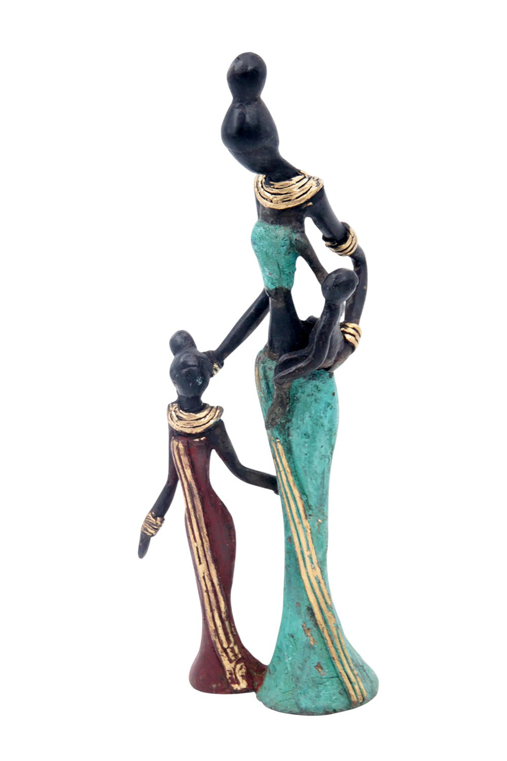 Bronze Mohamadi Dermé 20 cm turquoise n°11 Bronzes d'Afrique