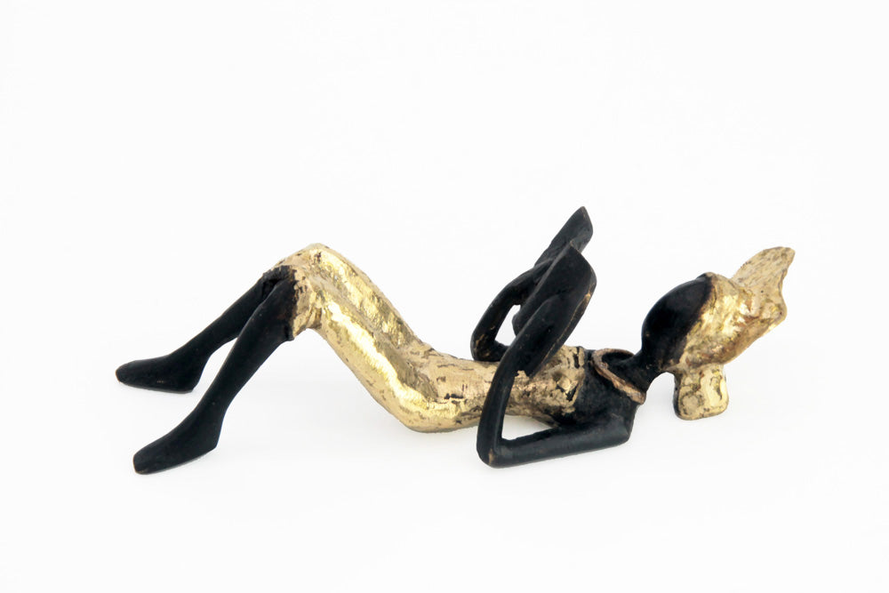 Bronze allongé 20 cm doré n°9 Bronzes d'Afrique