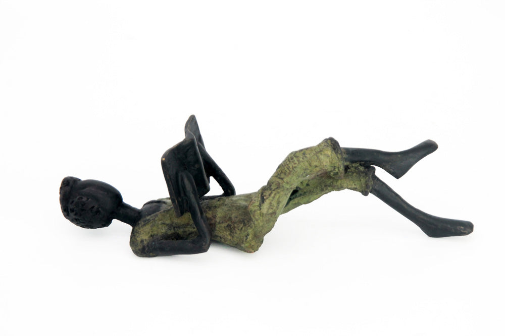 Bronze allongé 20 cm vert n°5 Bronzes d'Afrique