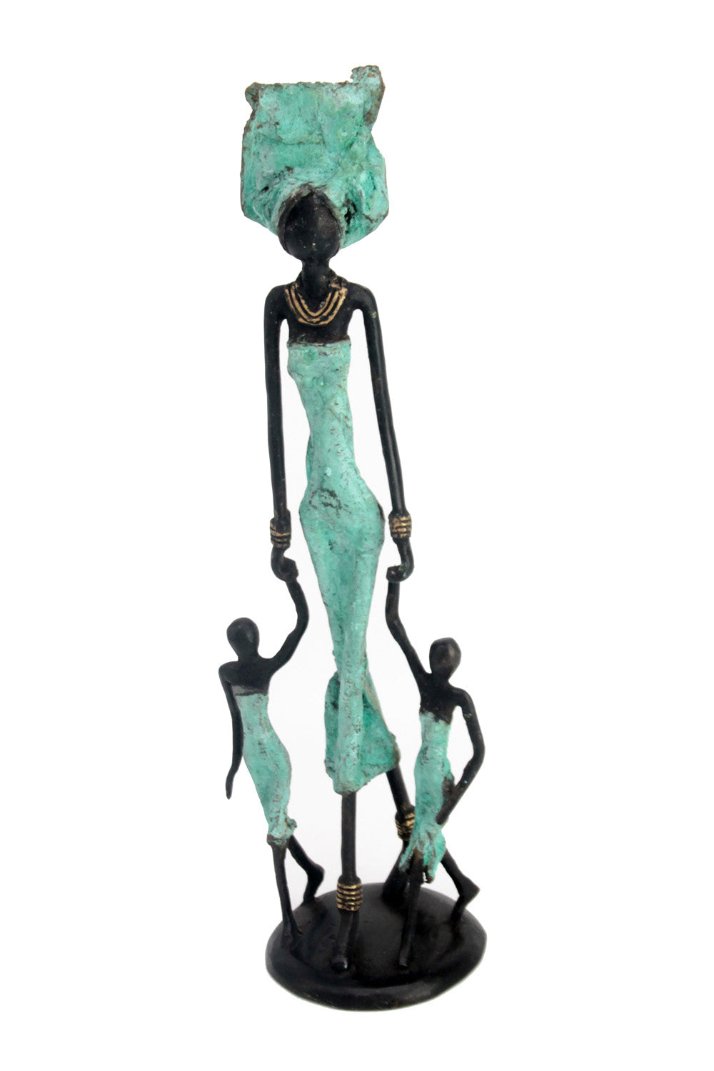 Bronze 35 cm turquoise n°4 Bronzes d'Afrique