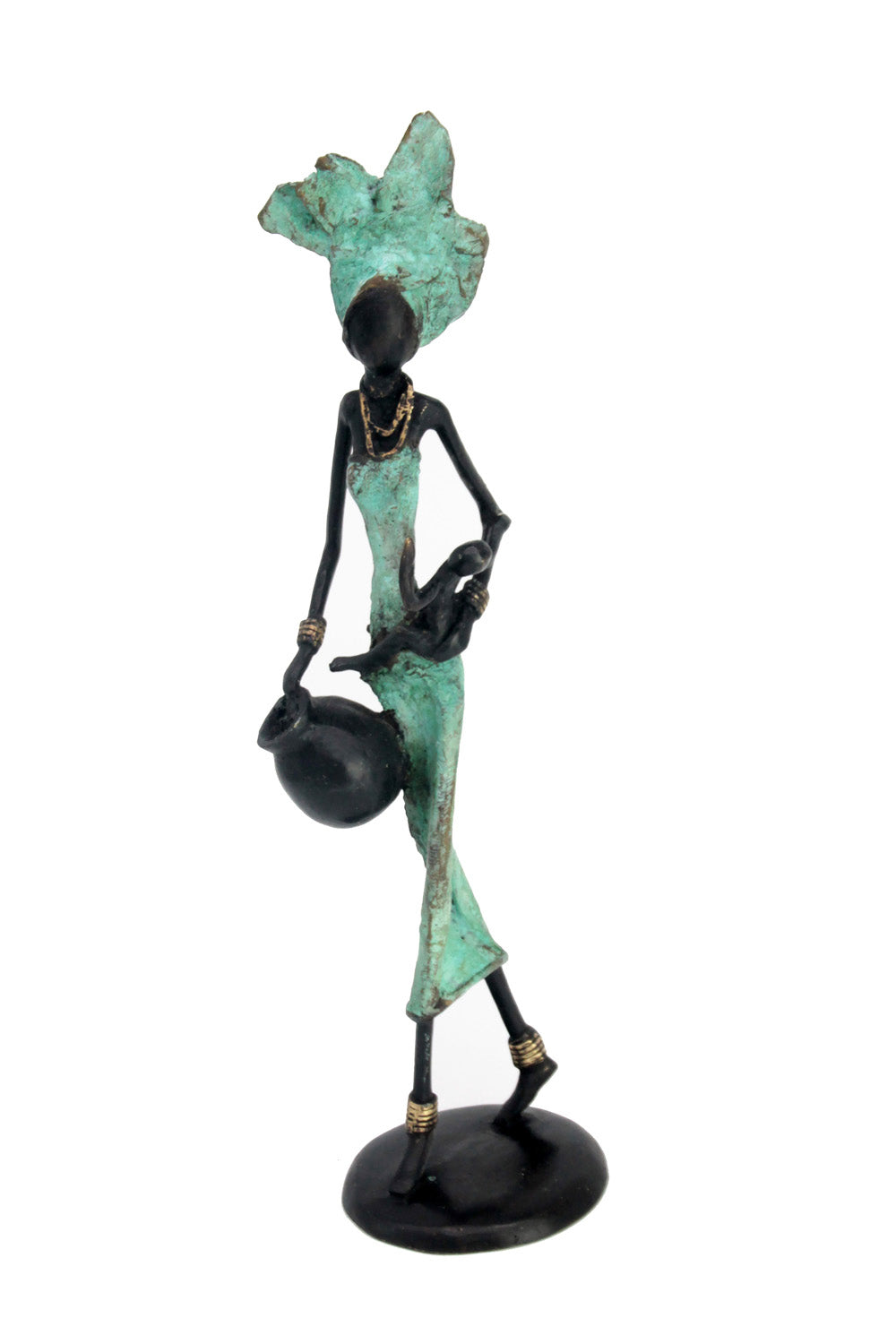 Bronze 35 cm turquoise n°7 Bronzes d'Afrique