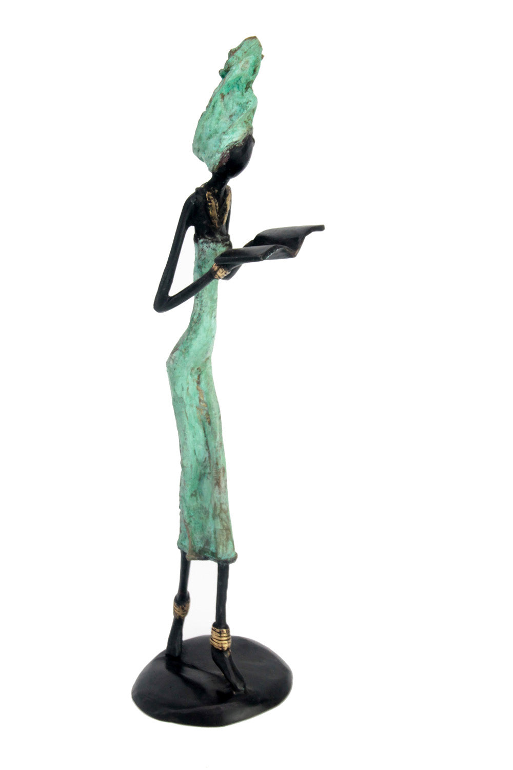 Bronze 35 cm turquoise n°8 Bronzes d'Afrique