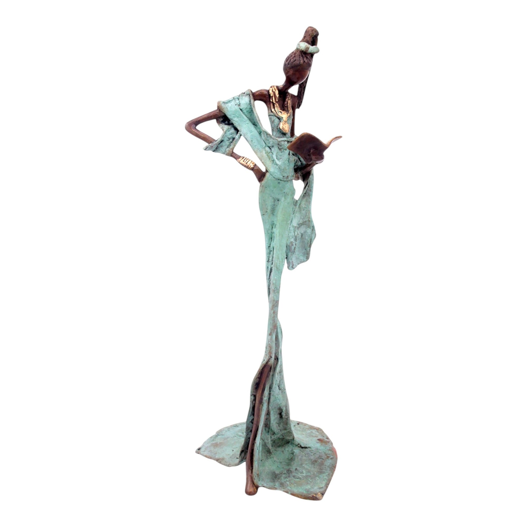Bronze 55 cm turquoise n°6 Bronzes d'Afrique