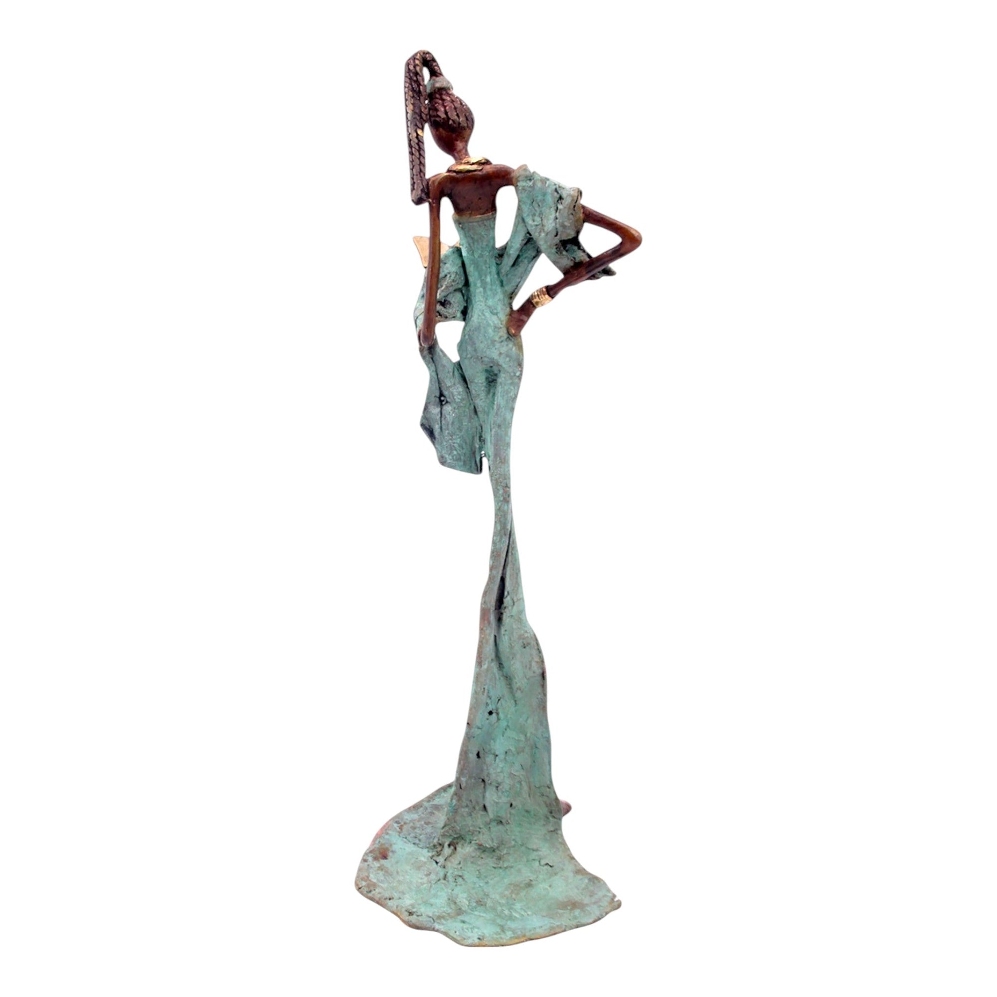 Bronze 55 cm turquoise n°6 Bronzes d'Afrique