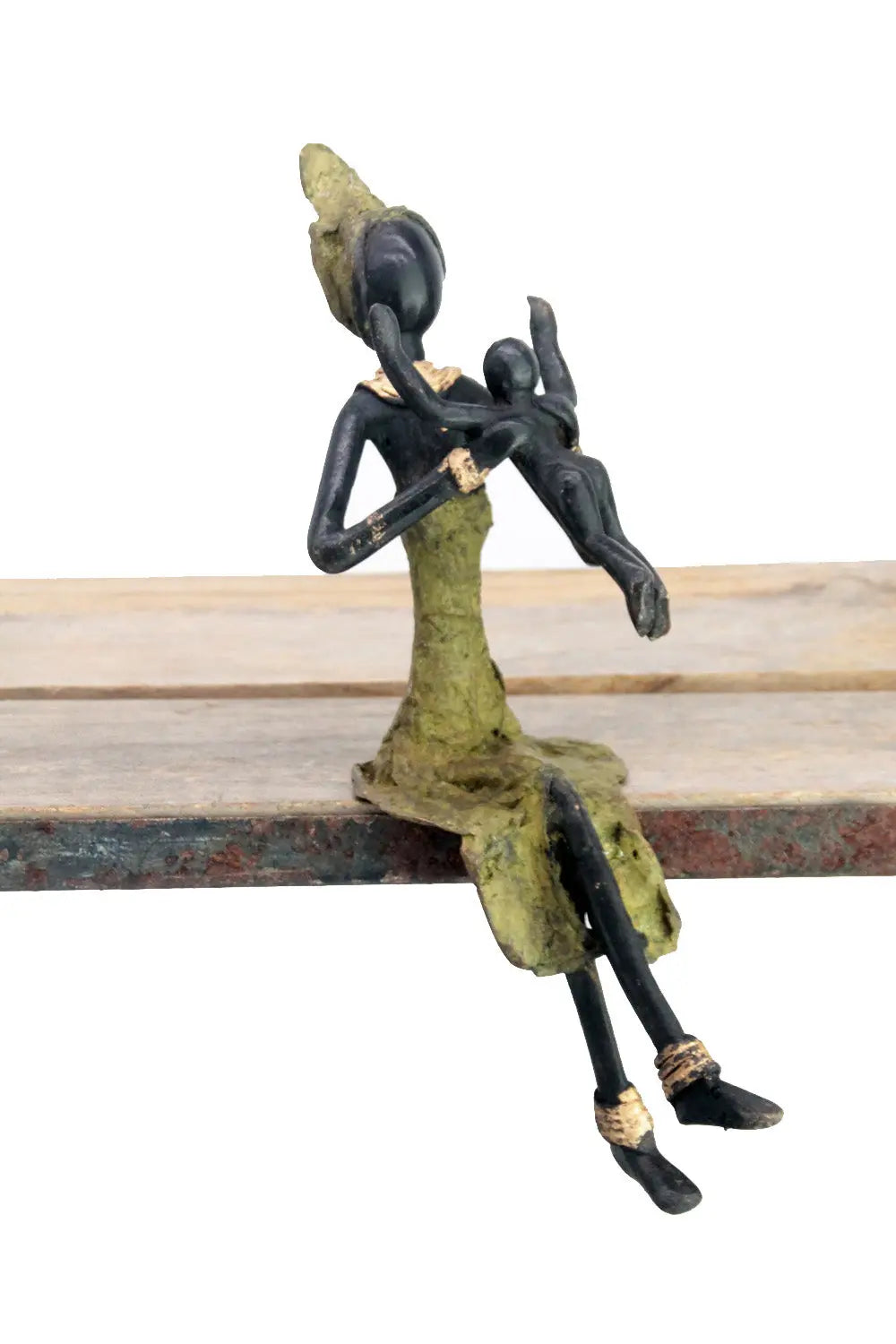 Bronze assis 25 cm vert n°6 Bronzes d'Afrique