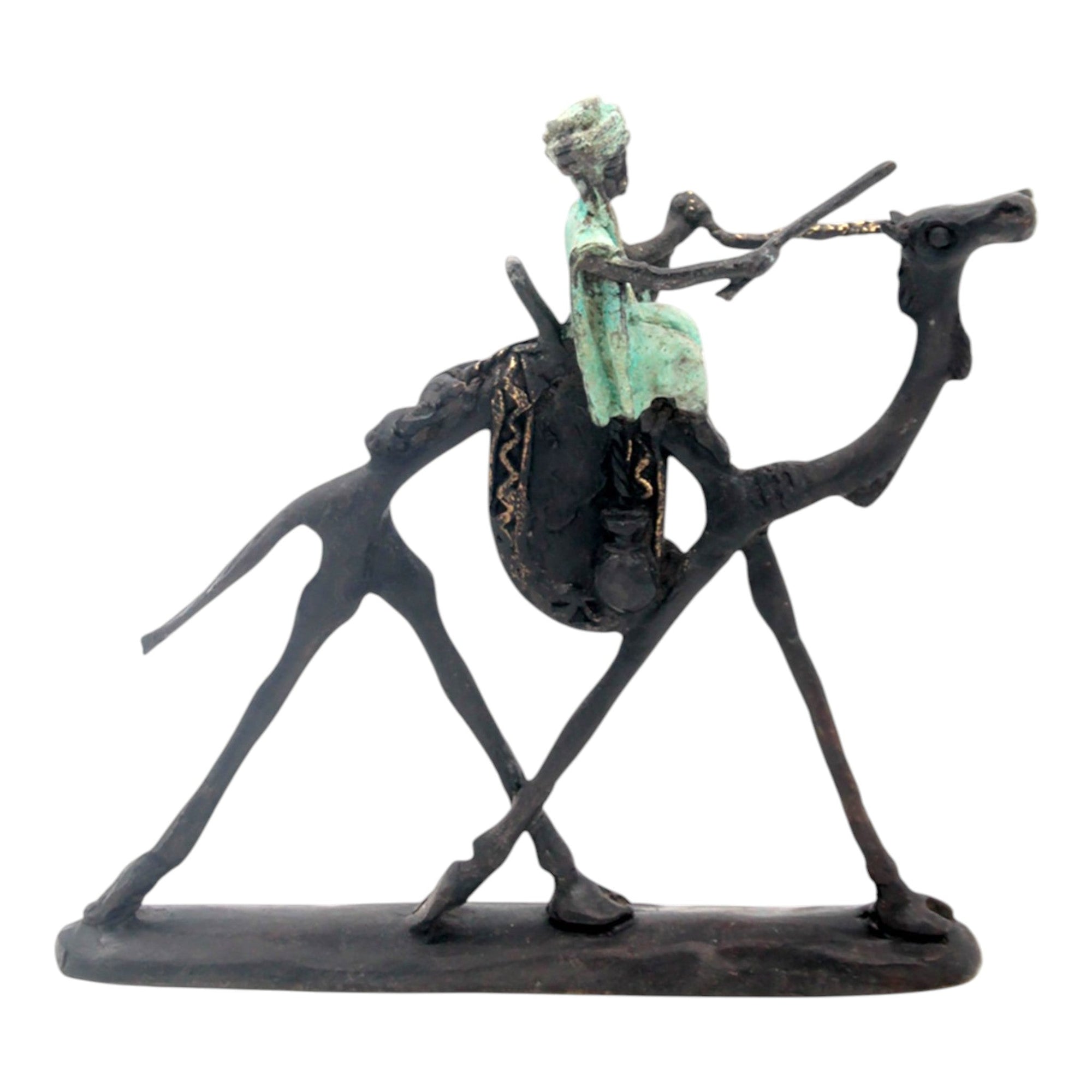 Chamelier 20 cm vert n°1 Bronzes d'Afrique