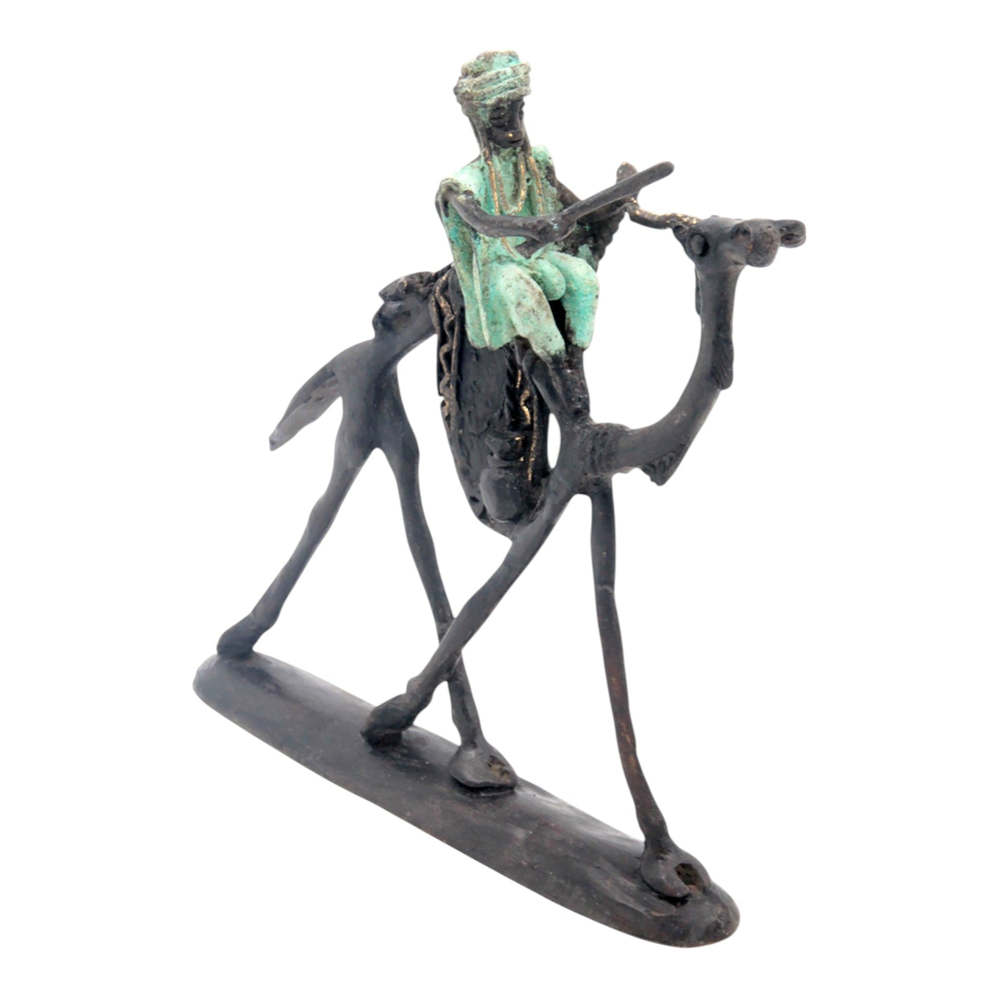 Chamelier 20 cm vert n°1 Bronzes d'Afrique