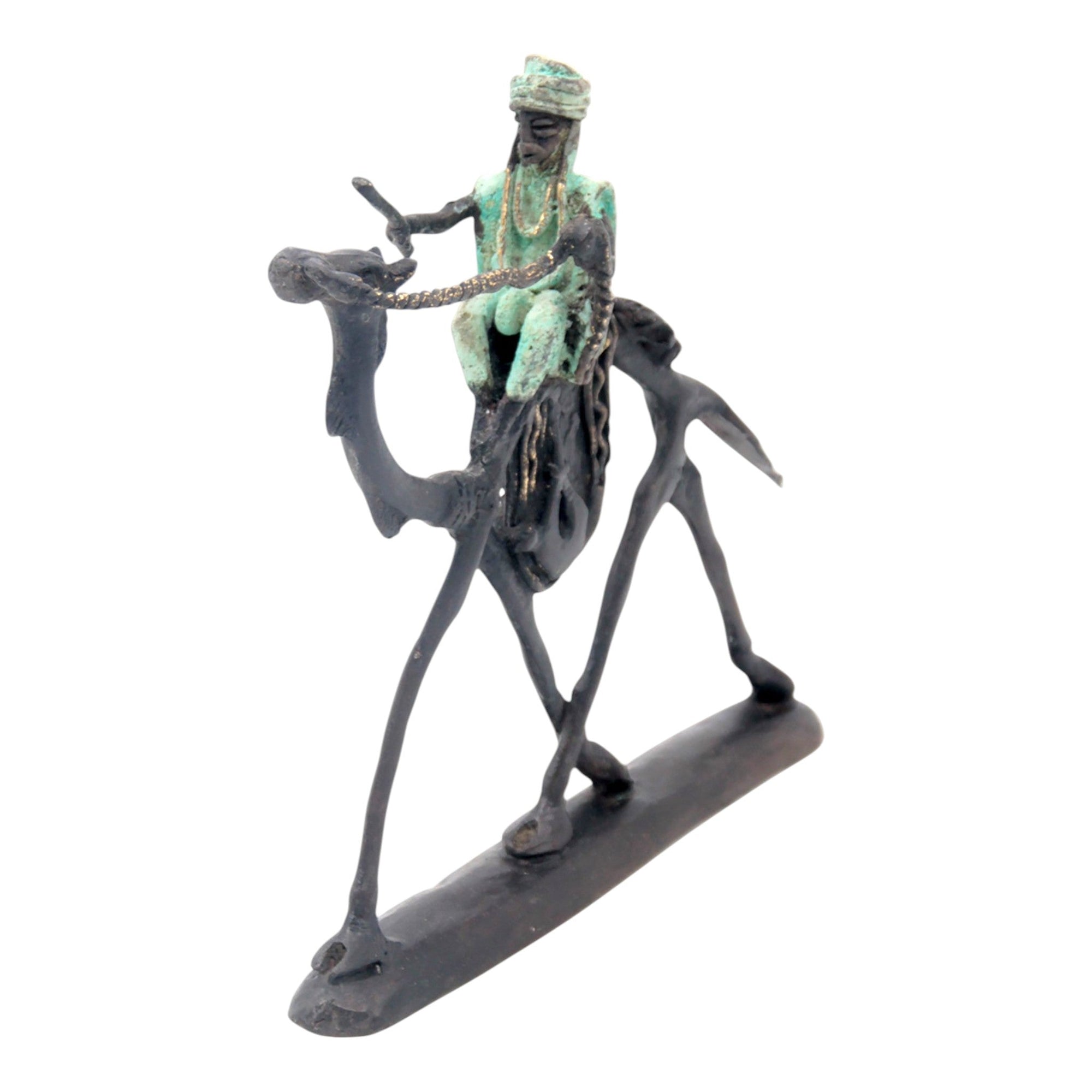 Chamelier 20 cm vert n°1 Bronzes d'Afrique