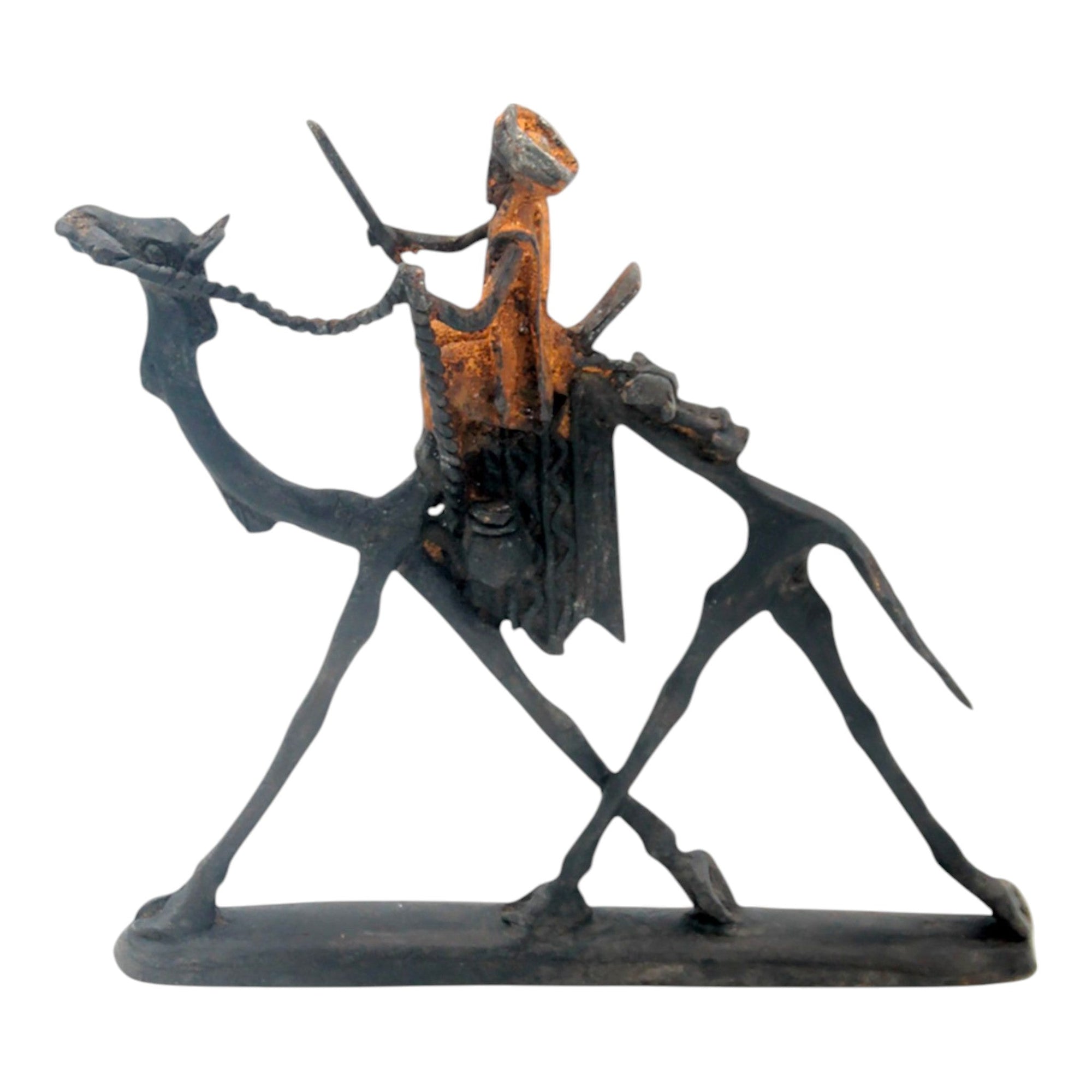 Chamelier 20 cm marron n°1 Bronzes d'Afrique