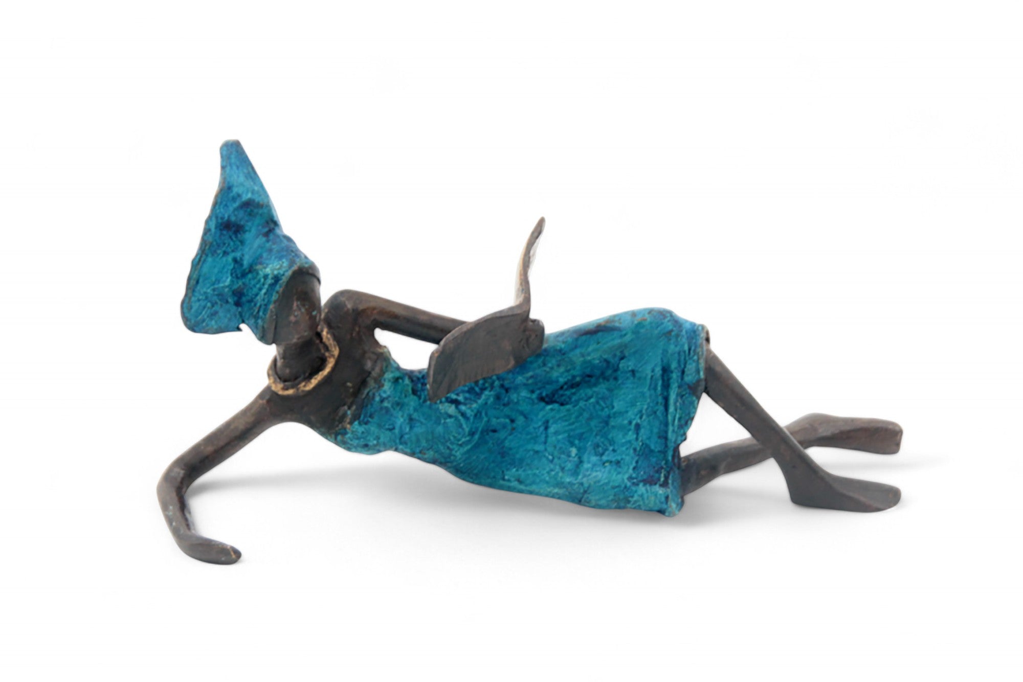 Bronze allongé 20 cm bleu n°7 Bronzes d'Afrique