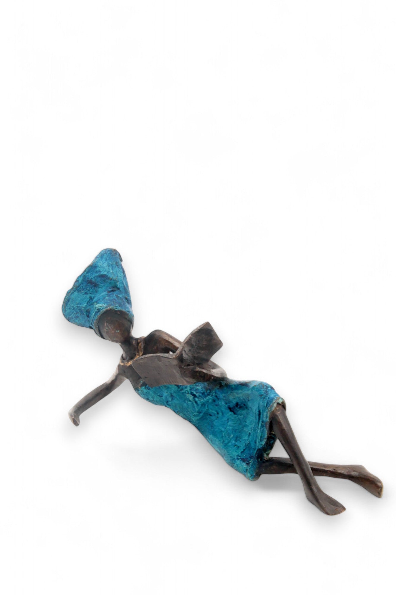 Bronze allongé 20 cm bleu n°7 Bronzes d'Afrique