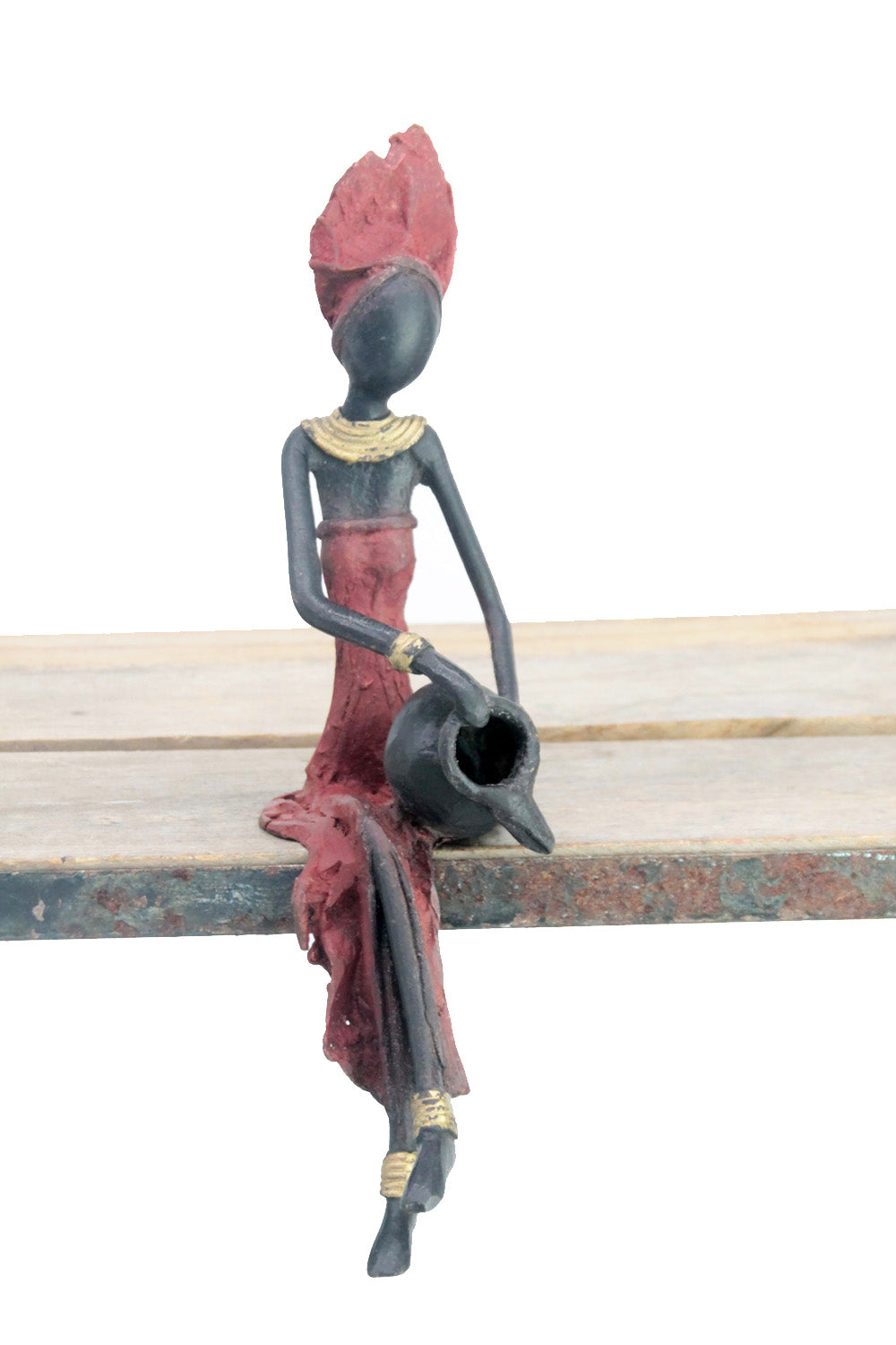 Bronze assis 25 cm rouge n°16 Bronzes d'Afrique