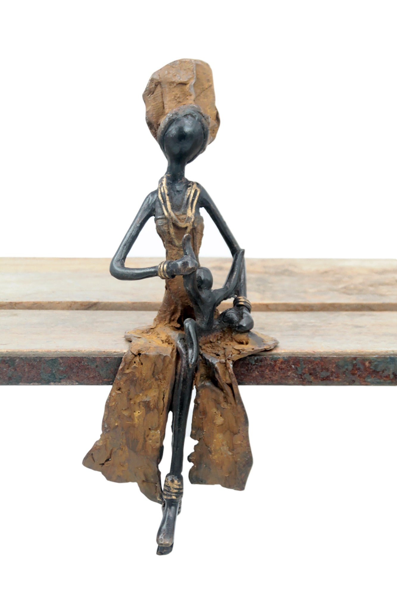 Bronze assis 25 cm marron n°9 Bronzes d'Afrique