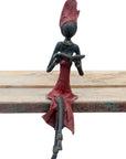 Bronze assis 25 cm rouge n°6 Bronzes d'Afrique