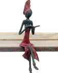 Bronze assis 25 cm rouge n°6 Bronzes d'Afrique