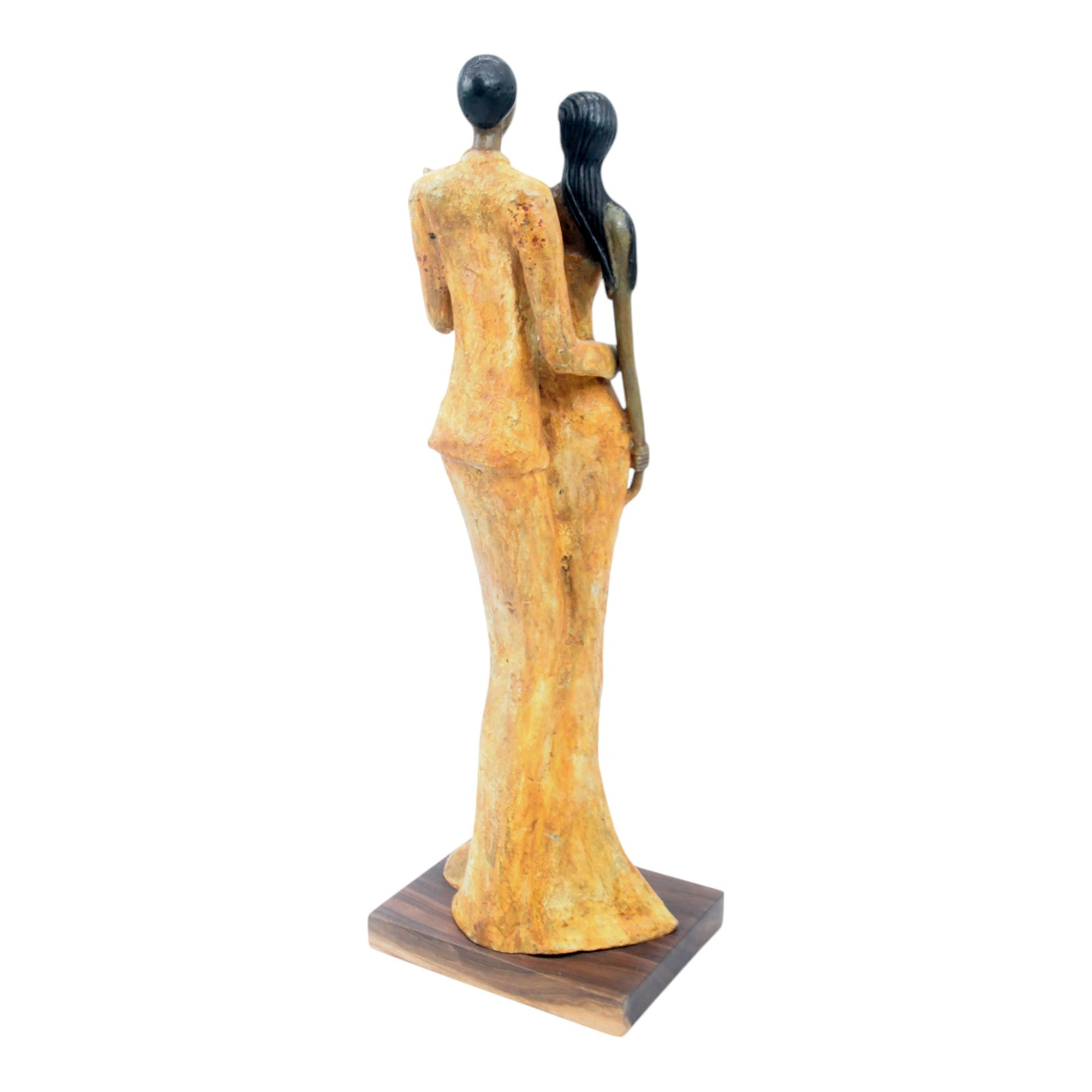 Bronze Issouf couple 55 cm jaune n°1 Bronzes d'Afrique