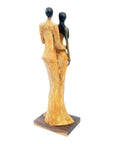 Bronze Issouf couple 55 cm jaune n°1 Bronzes d'Afrique