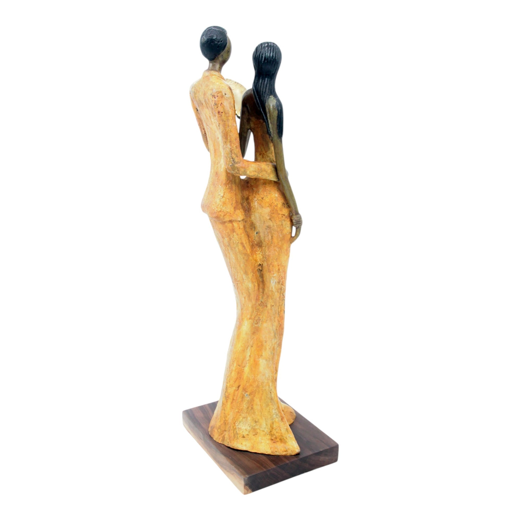 Bronze Issouf couple 55 cm jaune n°1 Bronzes d'Afrique