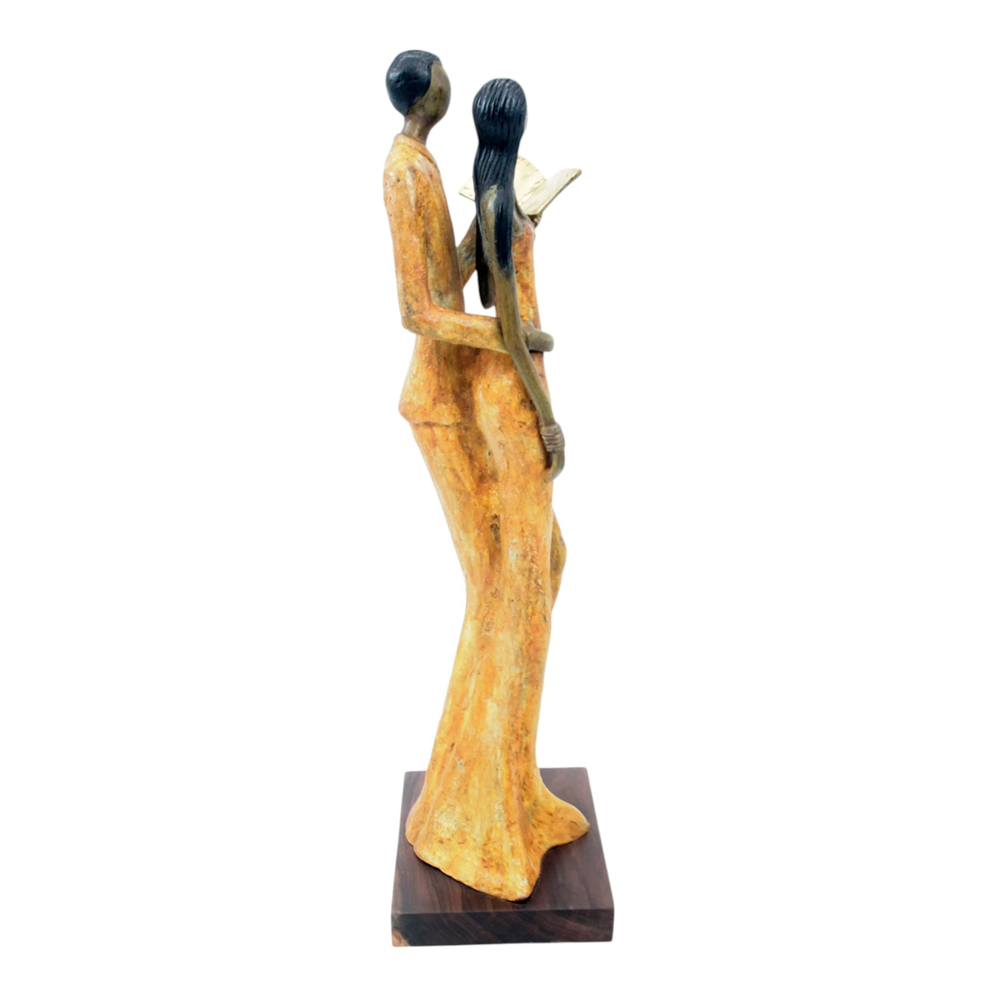 Bronze Issouf couple 55 cm jaune n°1 Bronzes d'Afrique
