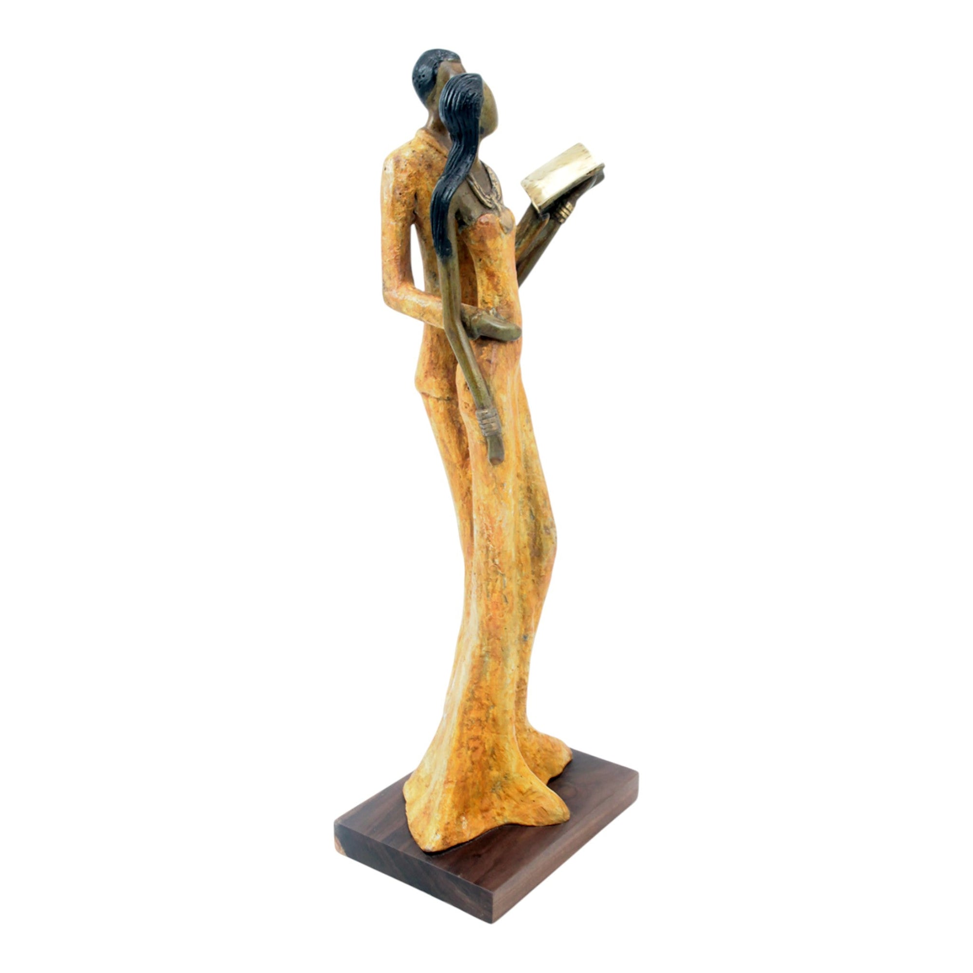 Bronze Issouf couple 55 cm jaune n°1 Bronzes d'Afrique