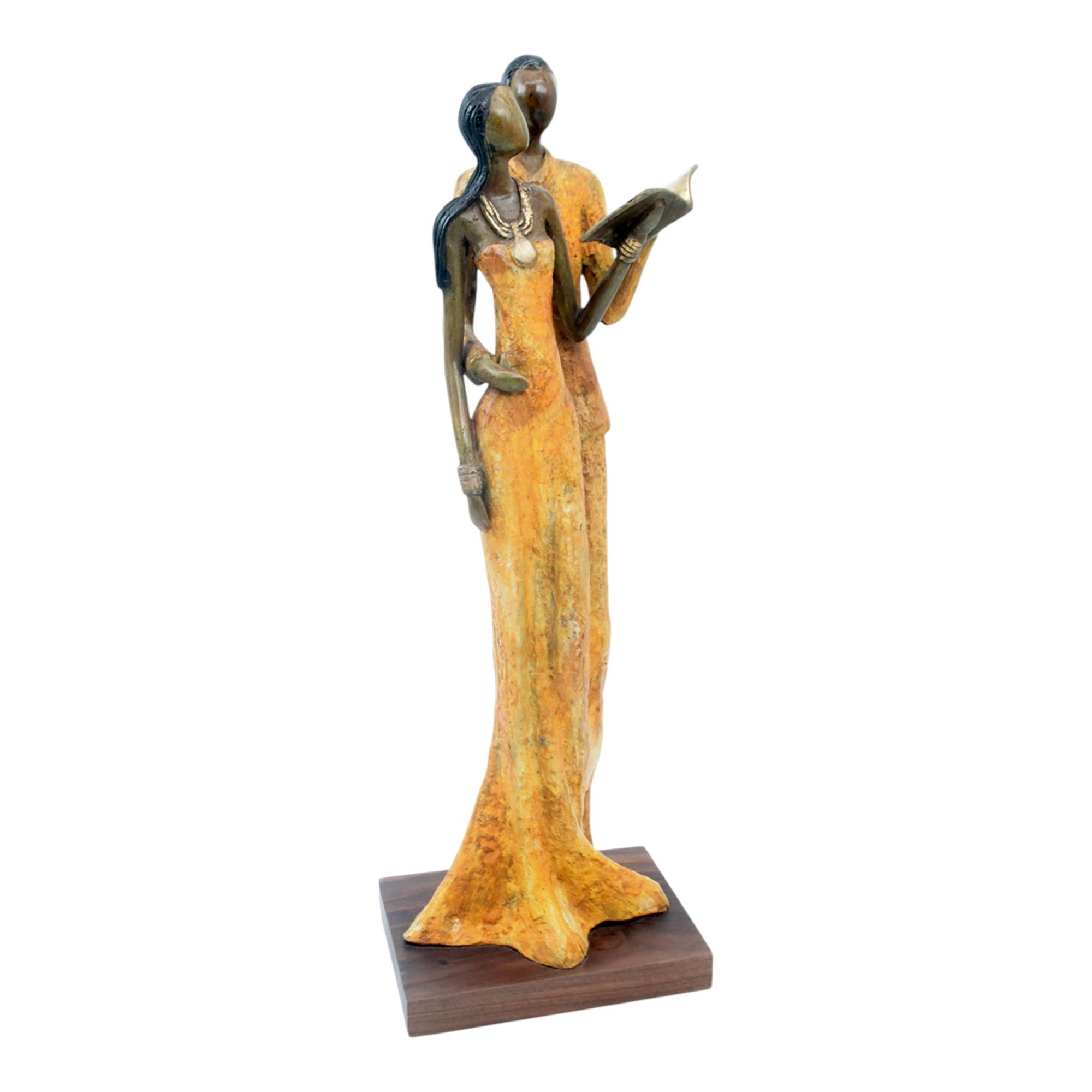 Bronze Issouf couple 55 cm jaune n°1 Bronzes d'Afrique